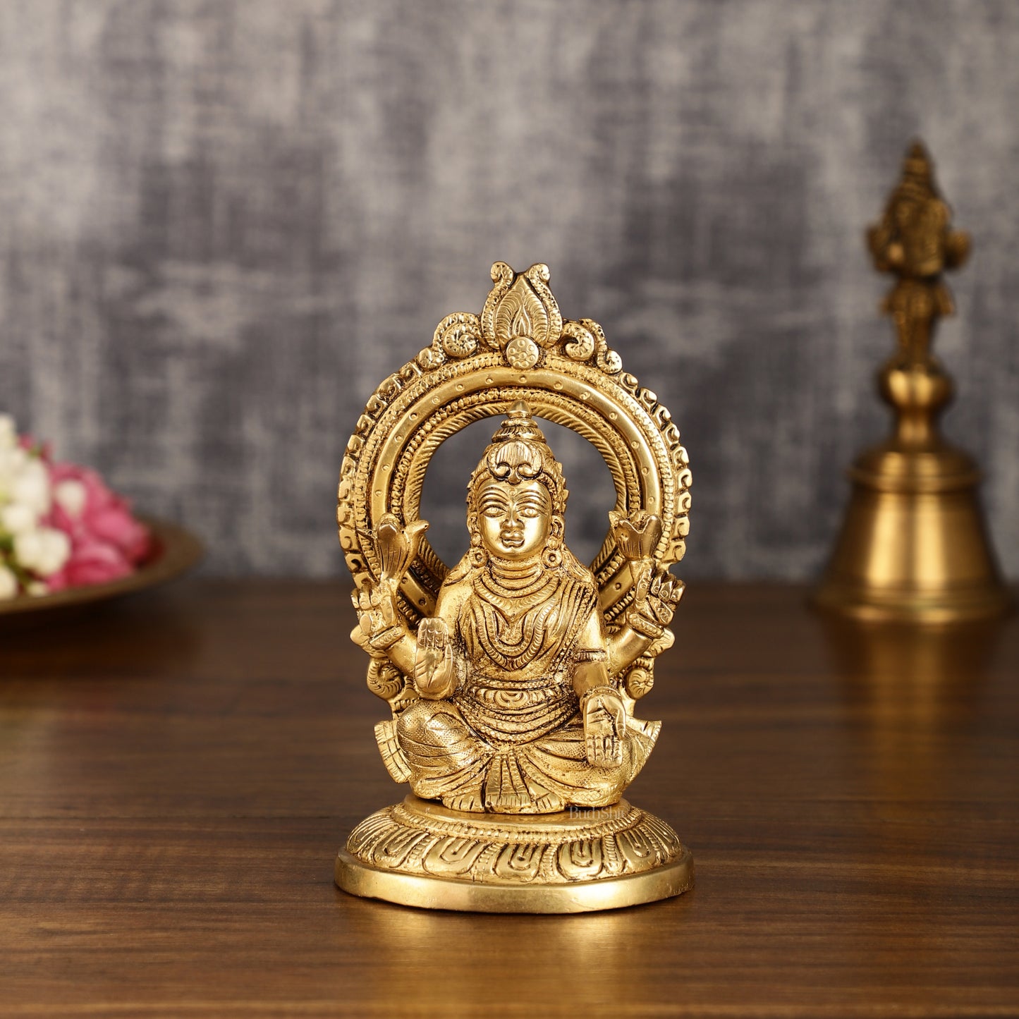 Superfine Brass Ganesh Lakshmi Idol Pair | 5.5 Inch Height