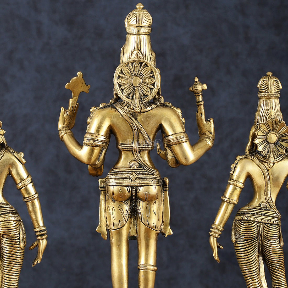 Brass Bhagawan Hari-Hara with Lakshmi and Parvati Ji – Handcrafted, 16.5"