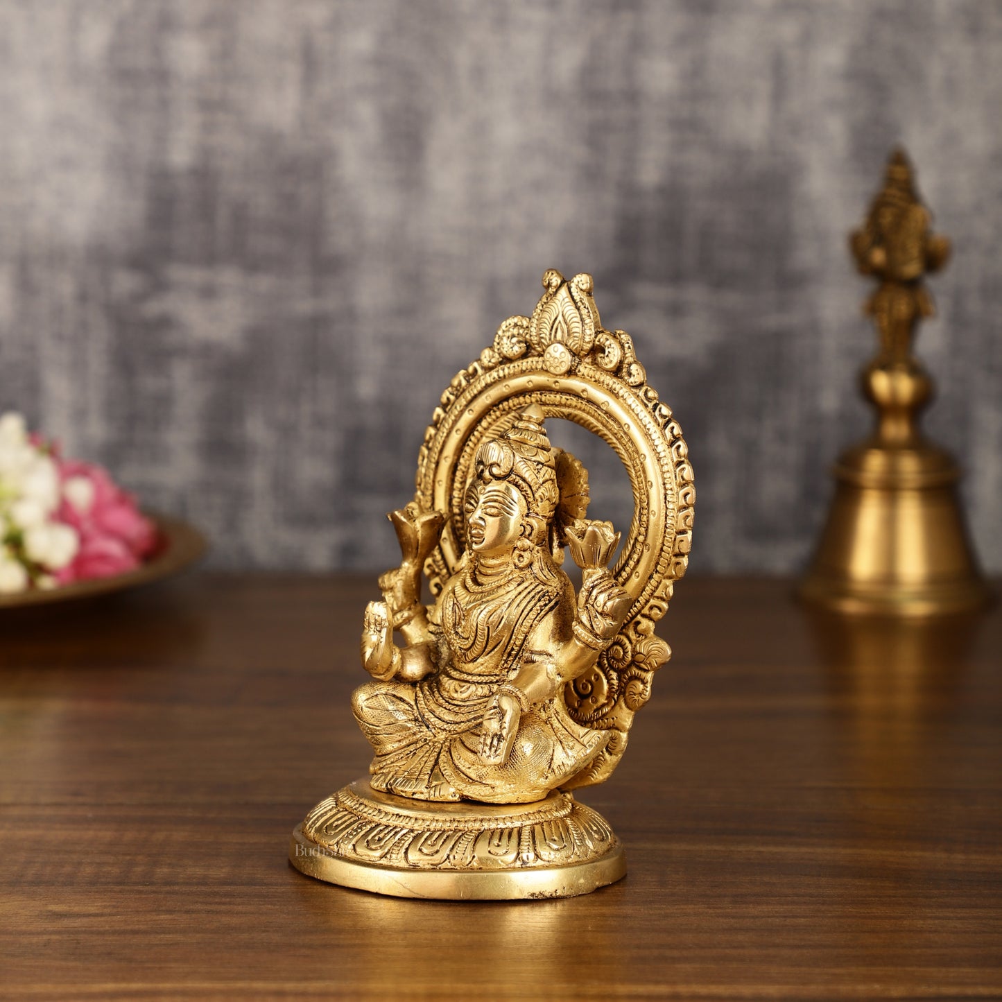 Superfine Brass Ganesh Lakshmi Idol Pair | 5.5 Inch Height