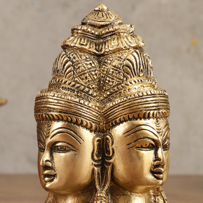 Pure Brass Four Faces Shiva Mukhalingam Charmukha - 5 in Height