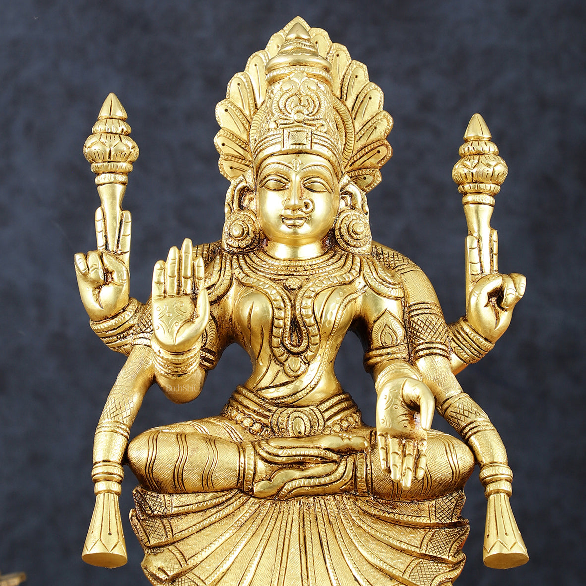 Brass Superfine Goddess Lakshmi as Padmavati Statue Murti Idol | 12.5"