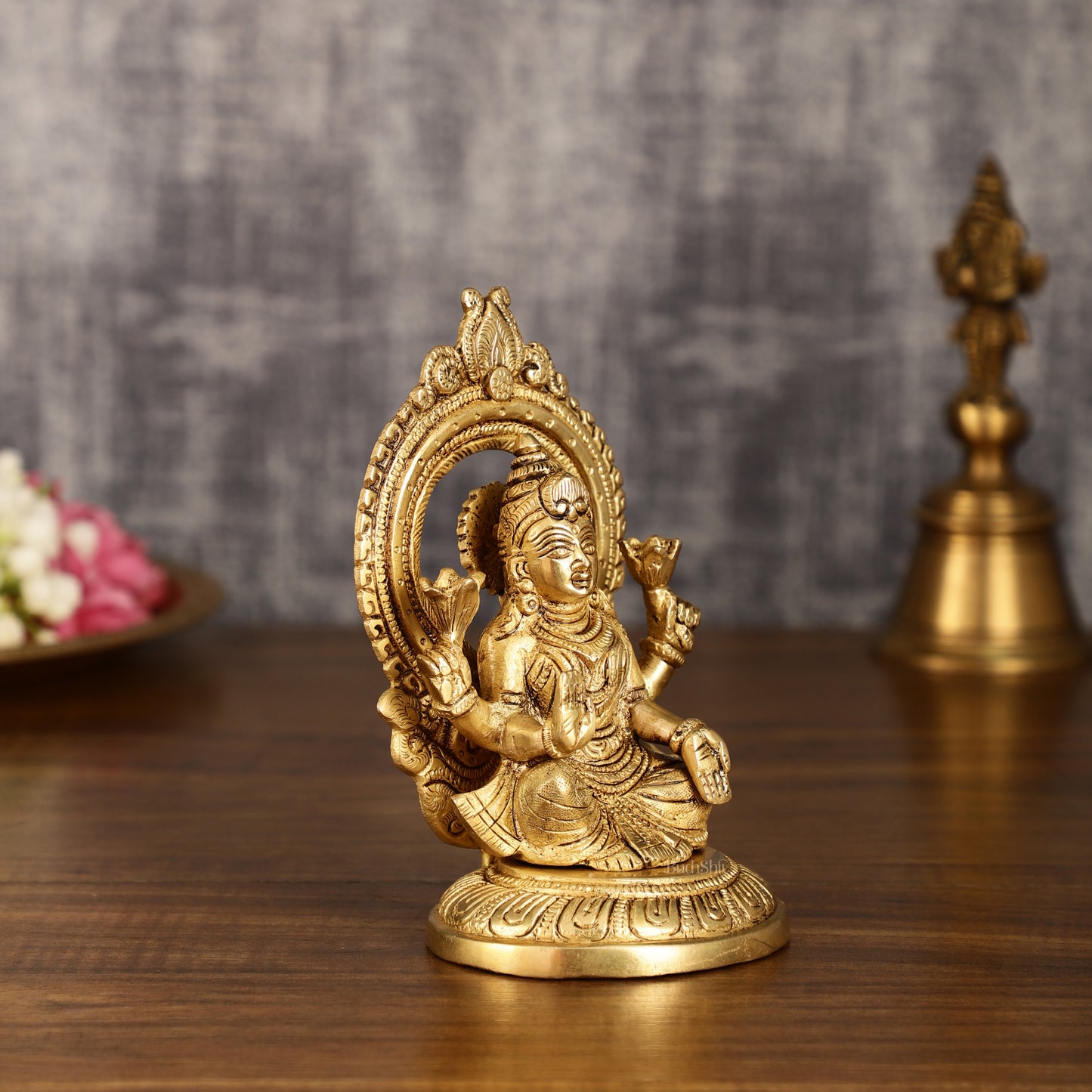 Superfine Brass Ganesh Lakshmi Idol Pair | 5.5 Inch Height