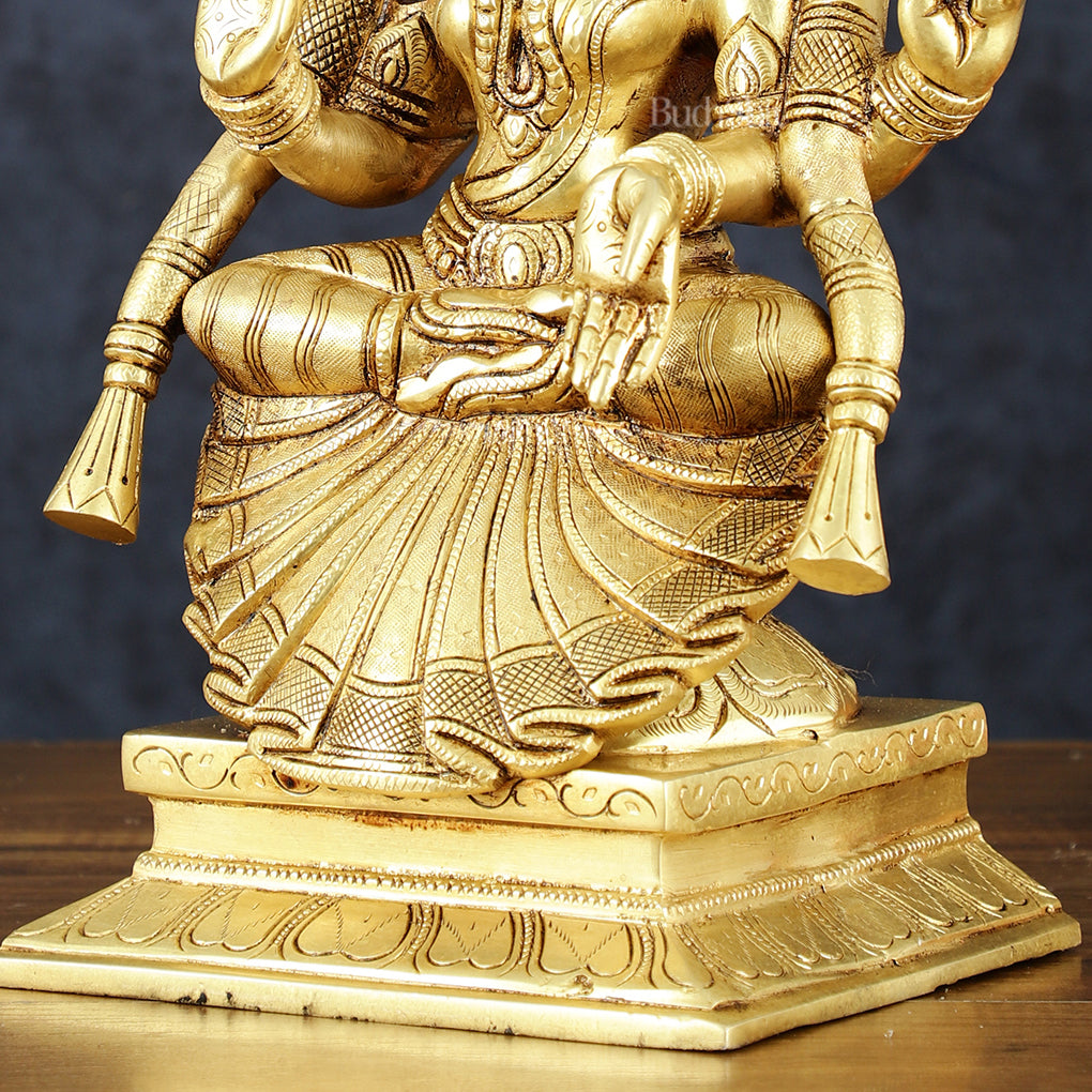 Brass Superfine Goddess Lakshmi as Padmavati Statue Murti Idol | 12.5"