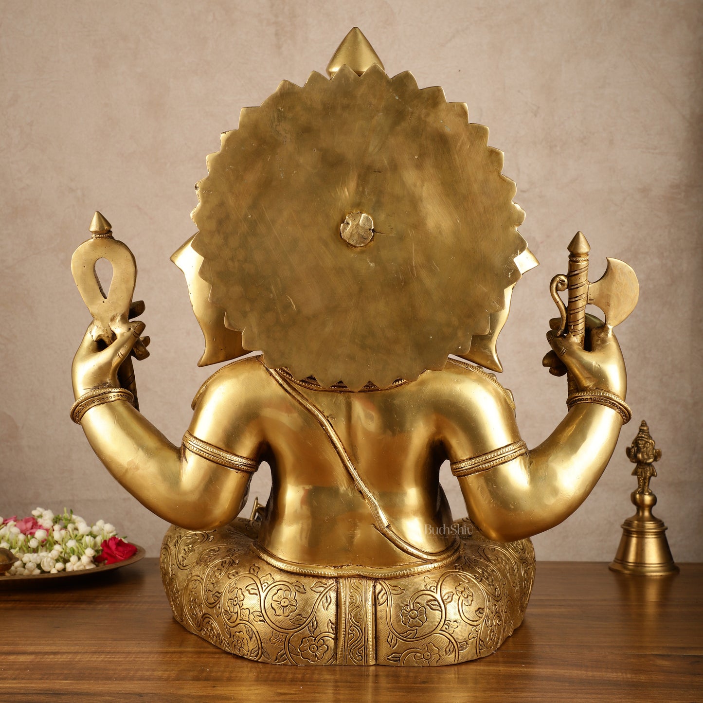 Brass Superfine Large Ganesha Statue | 20x16.5x11 Inches | 31.25 KG