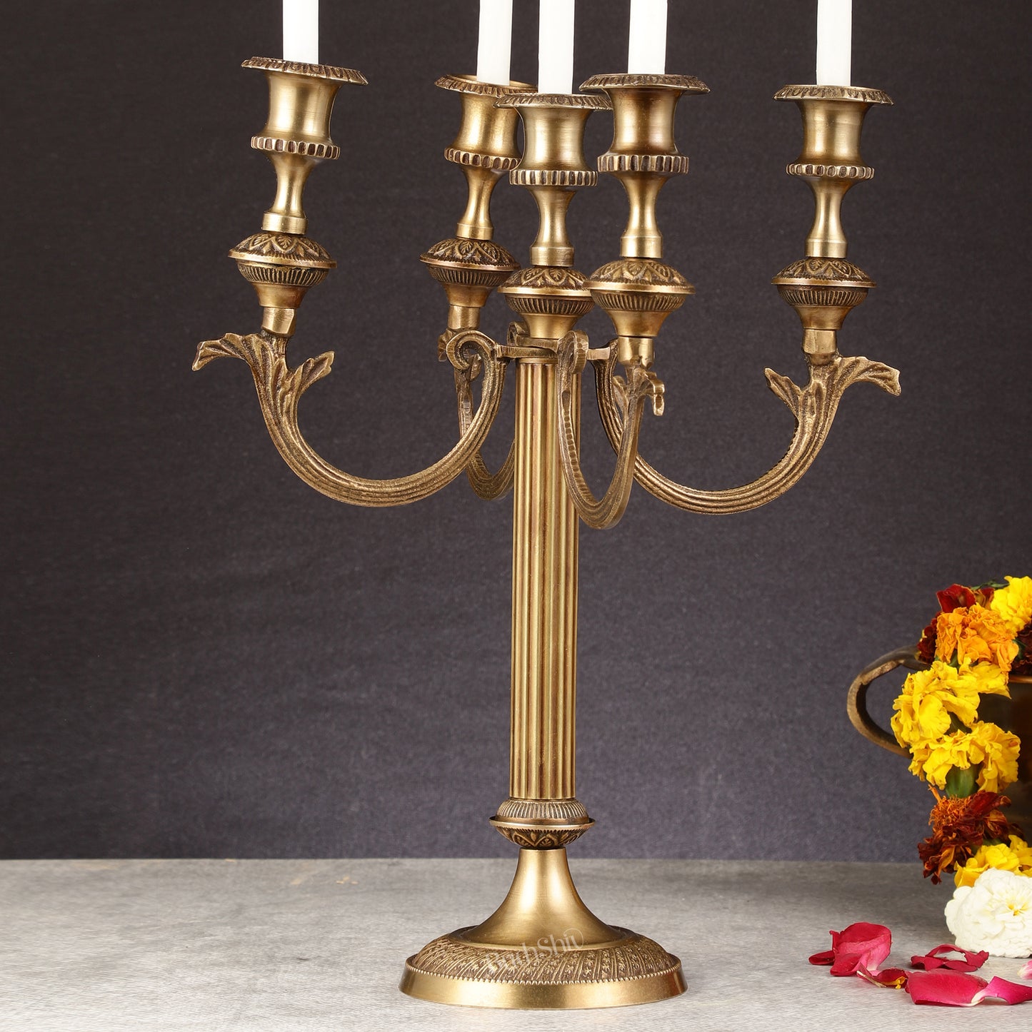 Victorian Style Brass Candle Holder | Height 14 inch