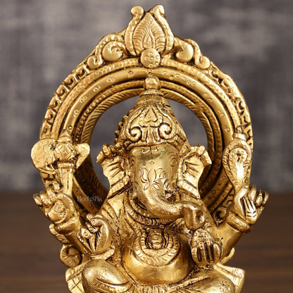 Superfine Brass Ganesh Lakshmi Idol Pair | 5.5 Inch Height