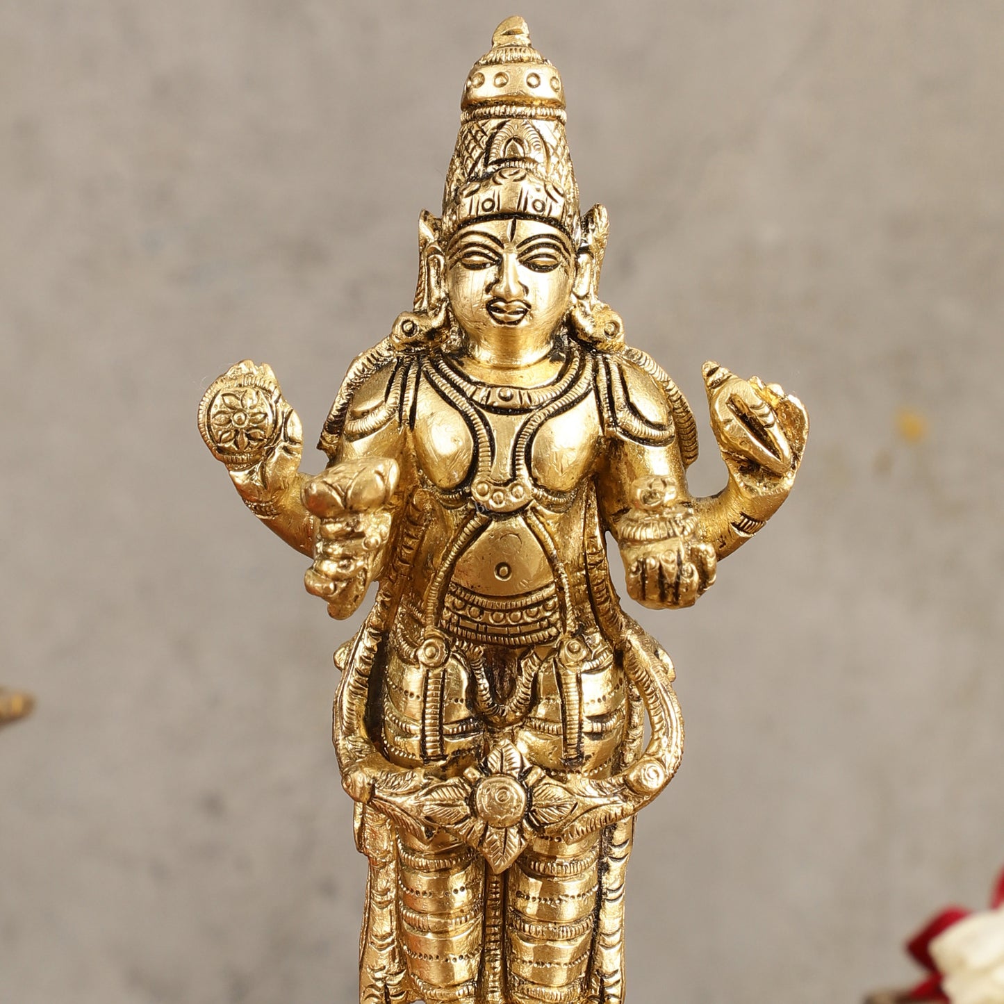 Pure Brass Dhanvantari God of Ancient Medicine Idol - 6.5 in Height