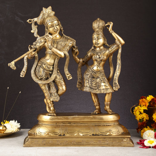 Pure Brass Superfine Radha Krishna Idols - 18 inch