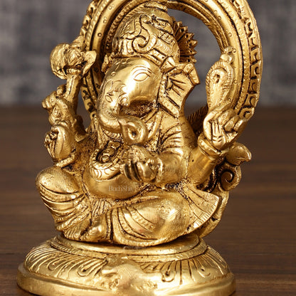 Superfine Brass Ganesh Lakshmi Idol Pair | 5.5 Inch Height