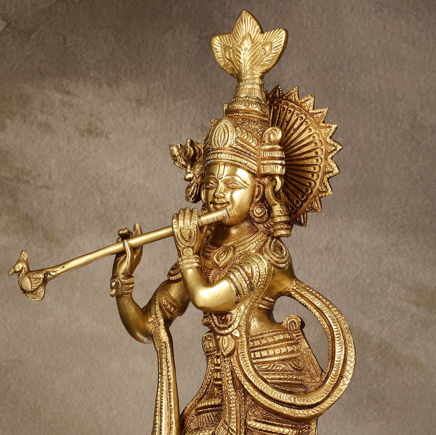 Pure Brass Lord Krishna Unique Statue | 15.5"