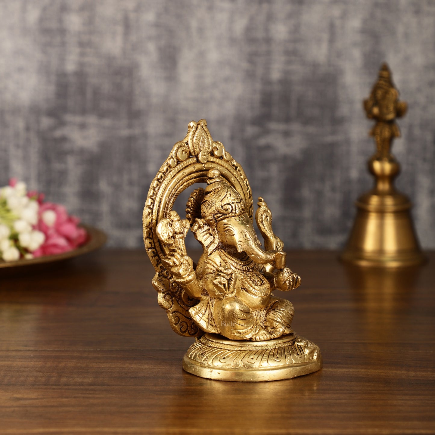 Superfine Brass Ganesh Lakshmi Idol Pair | 5.5 Inch Height