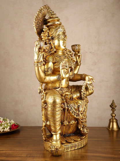 Brass Superfine Goddess Lakshmi Statue | 25x13x7.5 Inches | 26.30 KG