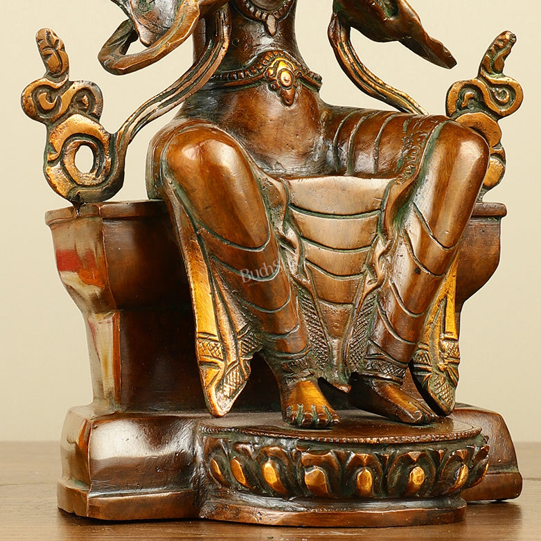 Pure Brass Maitreya Buddha Future Buddha Idol - Symbol of Hope 11"