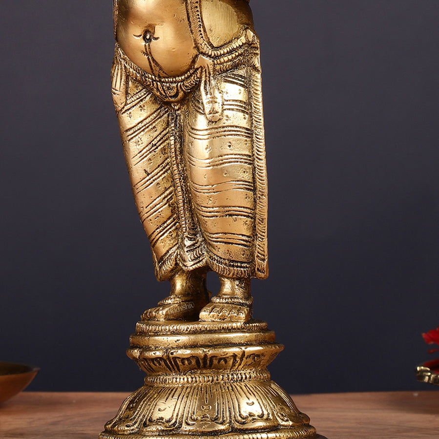 Brass Standing Ganesha Idol 10"