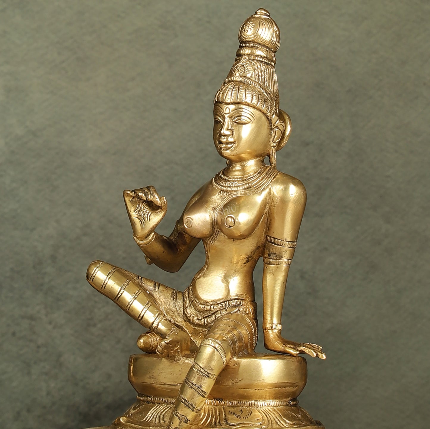 Brass Parvati Idol 9"