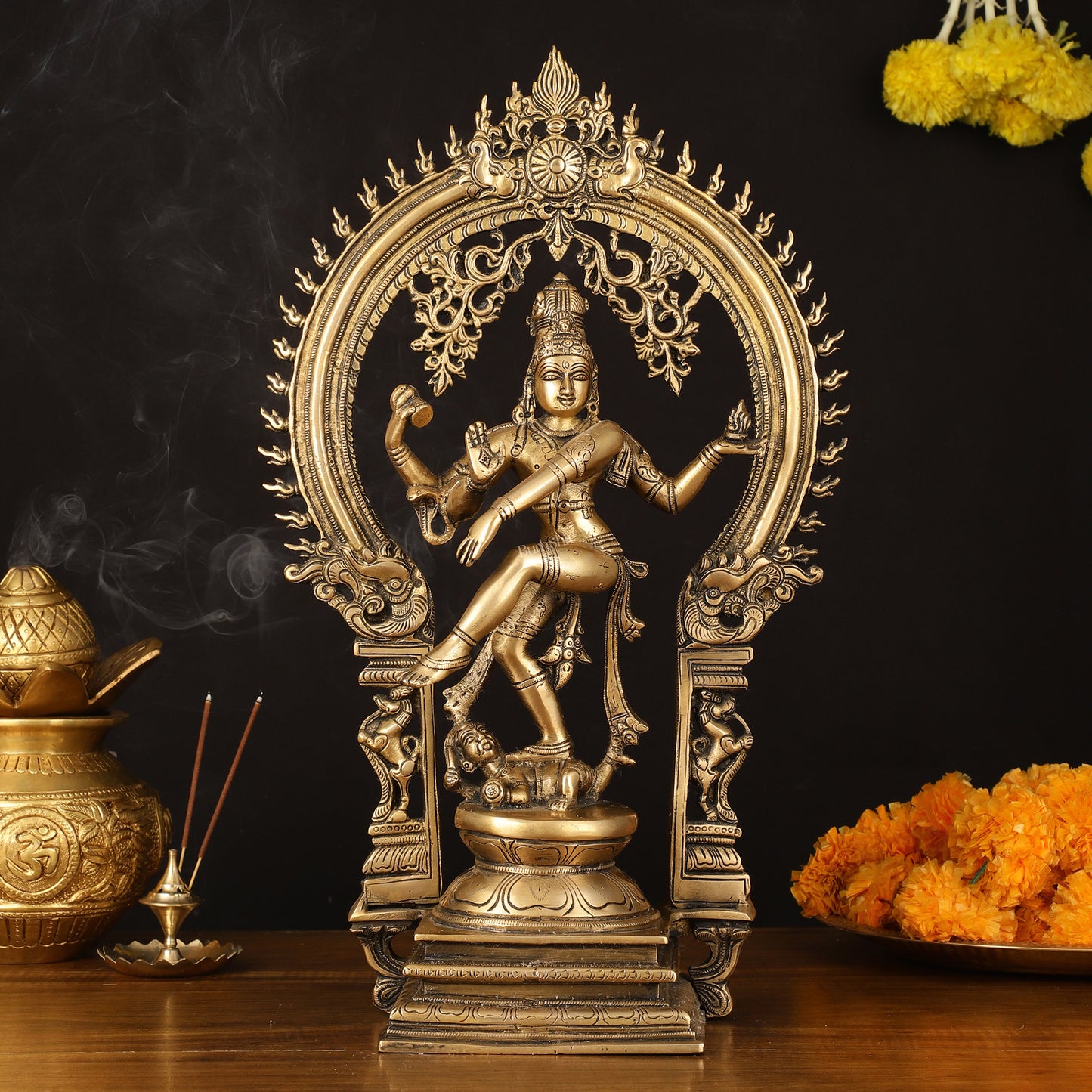 BudhShiv Exclusive Brass  Nataraja Dancing Shiva Superfine Sculpture - 18" Height