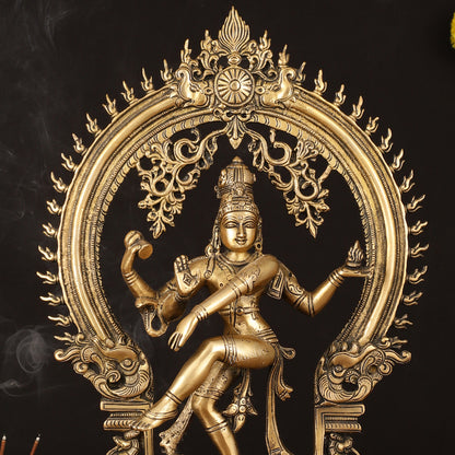 BudhShiv Exclusive Brass  Nataraja Dancing Shiva Superfine Sculpture - 18" Height