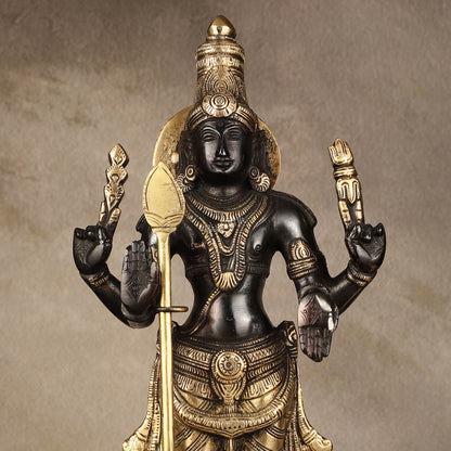 Pure Brass Kartikeya Murugan Swamy Statue - 14 inch