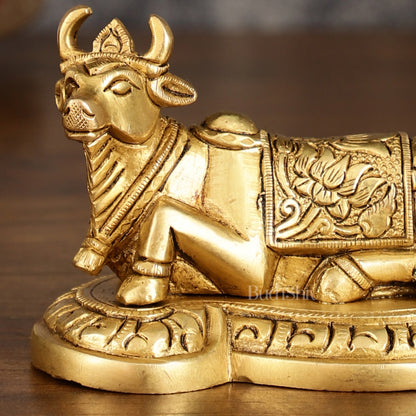 Pure Brass Small Nandi Idol | 3 Inch Height