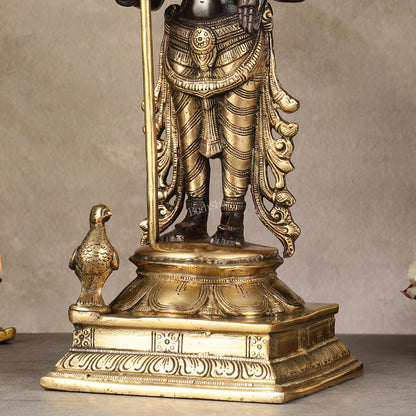 Pure Brass Kartikeya Murugan Swamy Statue - 14 inch