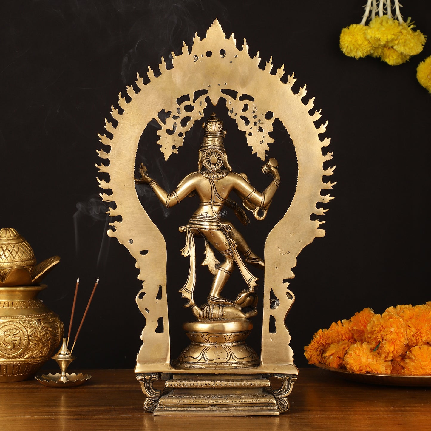 BudhShiv Exclusive Brass  Nataraja Dancing Shiva Superfine Sculpture - 18" Height