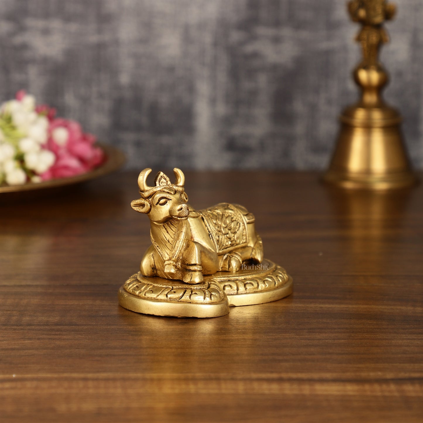 Pure Brass Small Nandi Idol | 3 Inch Height