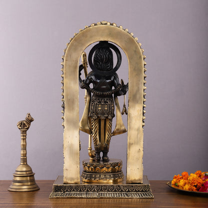 Majestic Ayodhya Ram Lalla Superfine Brass Sculpture - Black Edition, 18.5 Inch