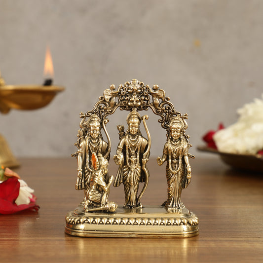 Pure Brass Small Ram Darbar Miniature Idol - 3 in Height