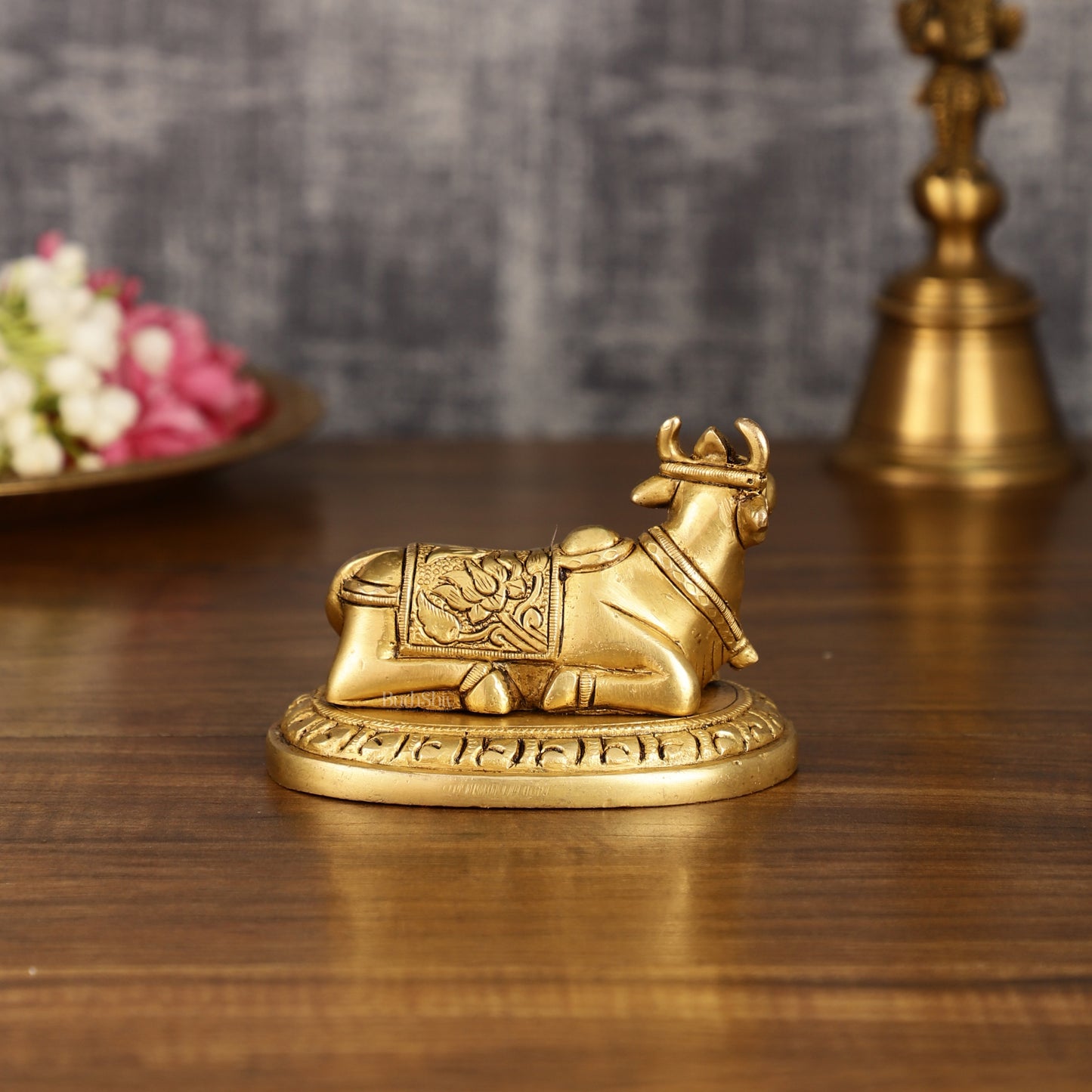 Pure Brass Small Nandi Idol | 3 Inch Height