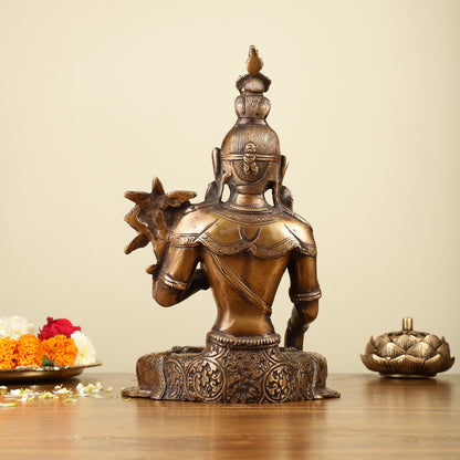 Pure Brass White Tara Devi Idol  10.5"