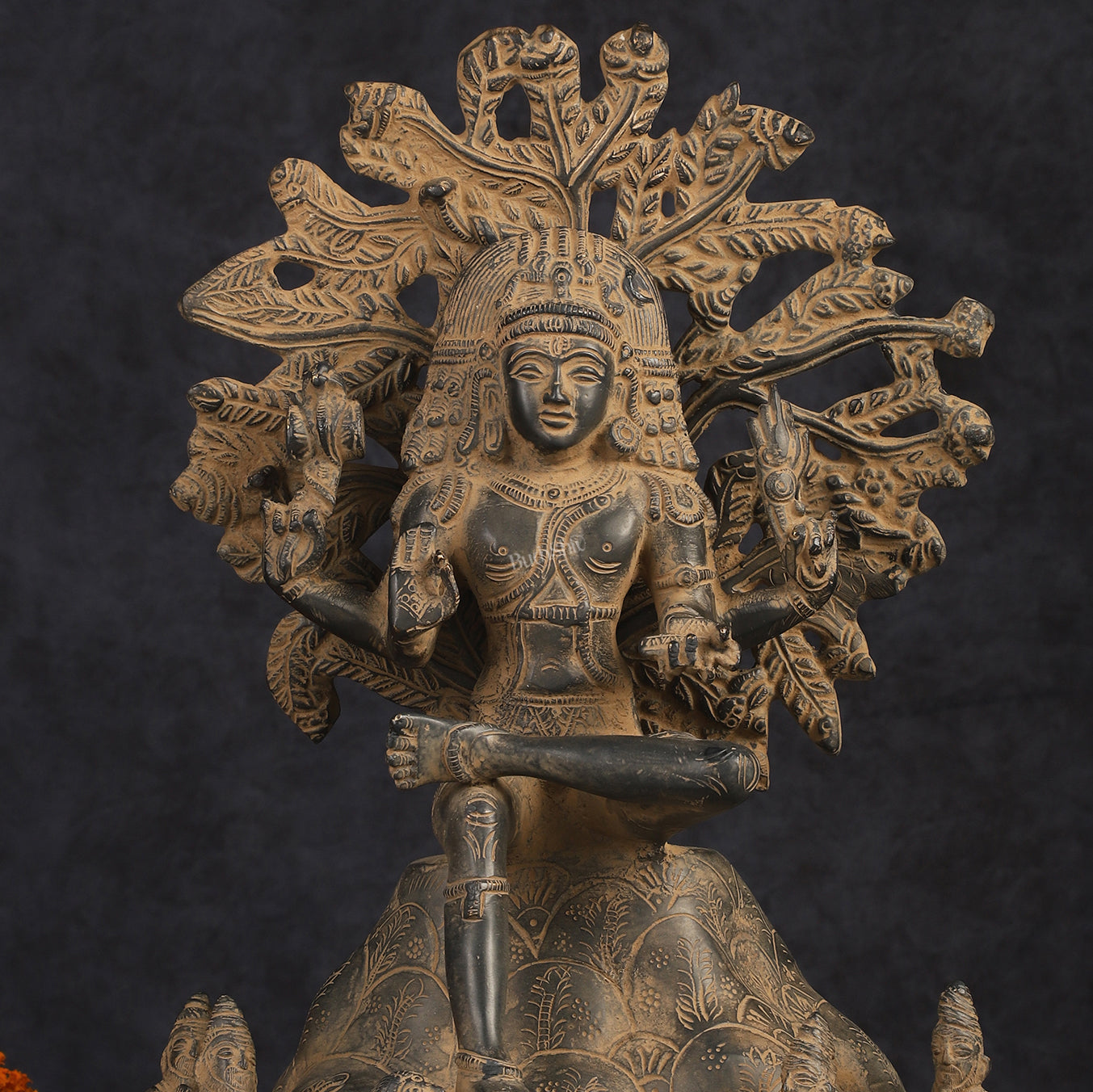 Antique Brass Dakshinamurthy Statue | 12" sand finish