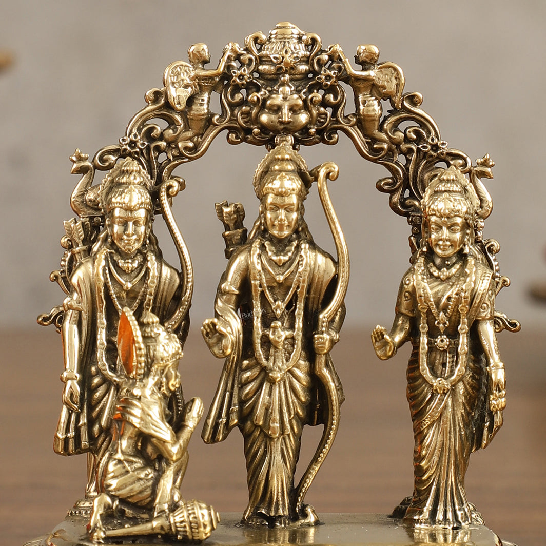 Pure Brass Small Ram Darbar Miniature Idol - 3 in Height