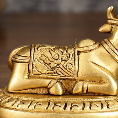 Pure Brass Small Nandi Idol | 3 Inch Height