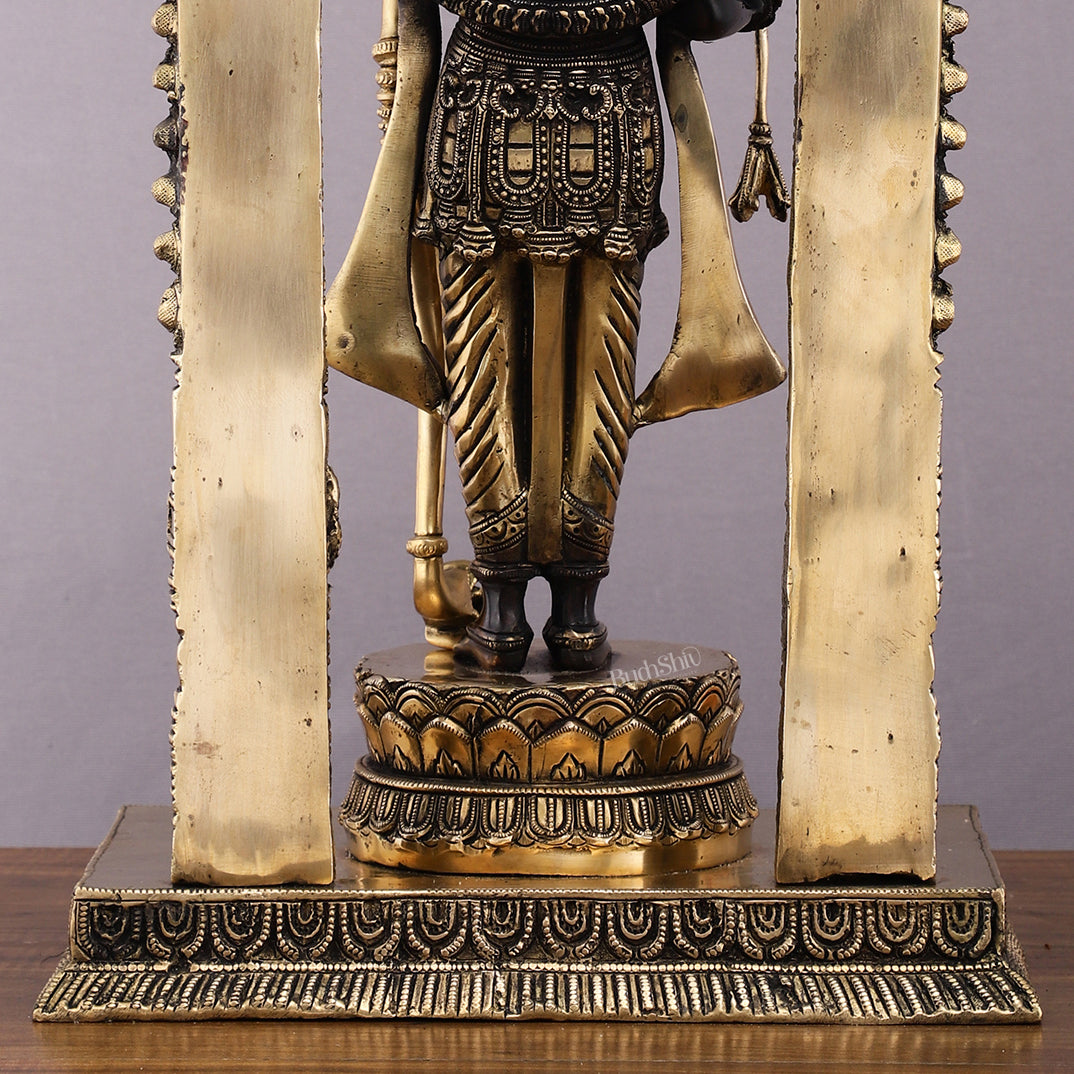 Majestic Ayodhya Ram Lalla Superfine Brass Sculpture - Black Edition, 18.5 Inch