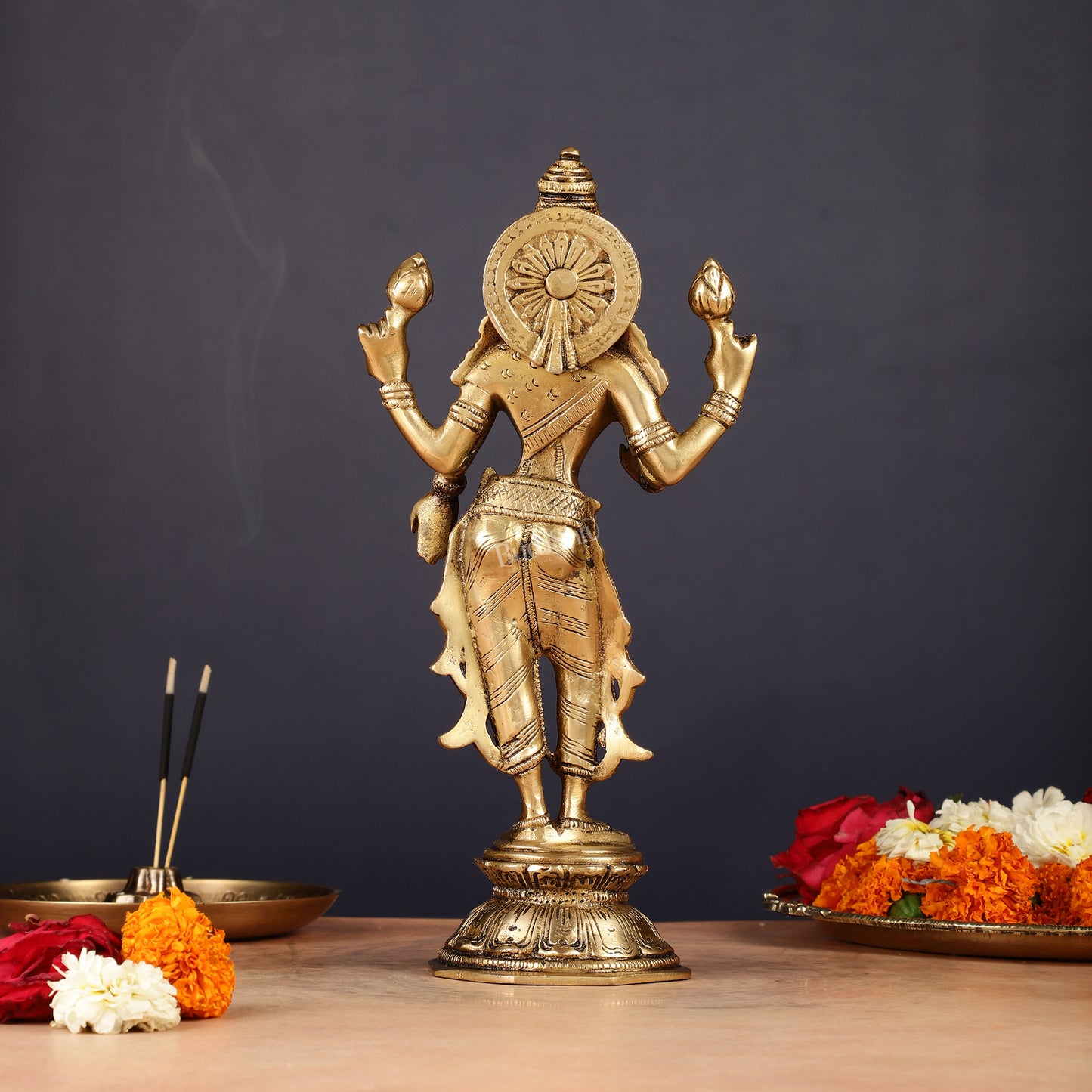 Brass Standing Lakshmi Idol 10"