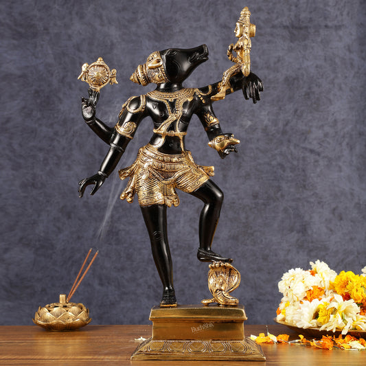 Varaha - Third Incarnation of Lord Vishnu Brass Idol | with bhooma Devi 17.5"