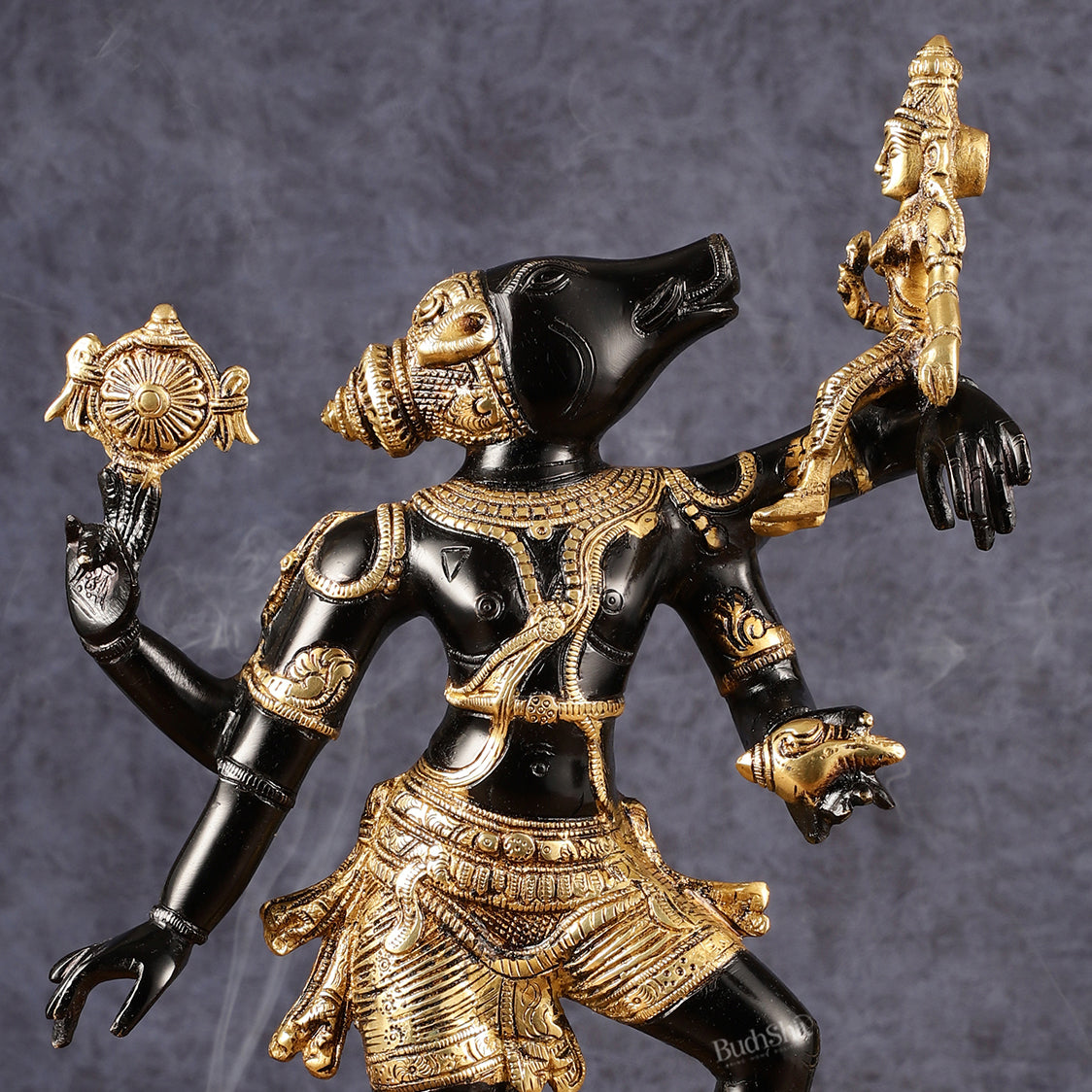 Varaha - Third Incarnation of Lord Vishnu Brass Idol | with bhooma Devi 17.5"