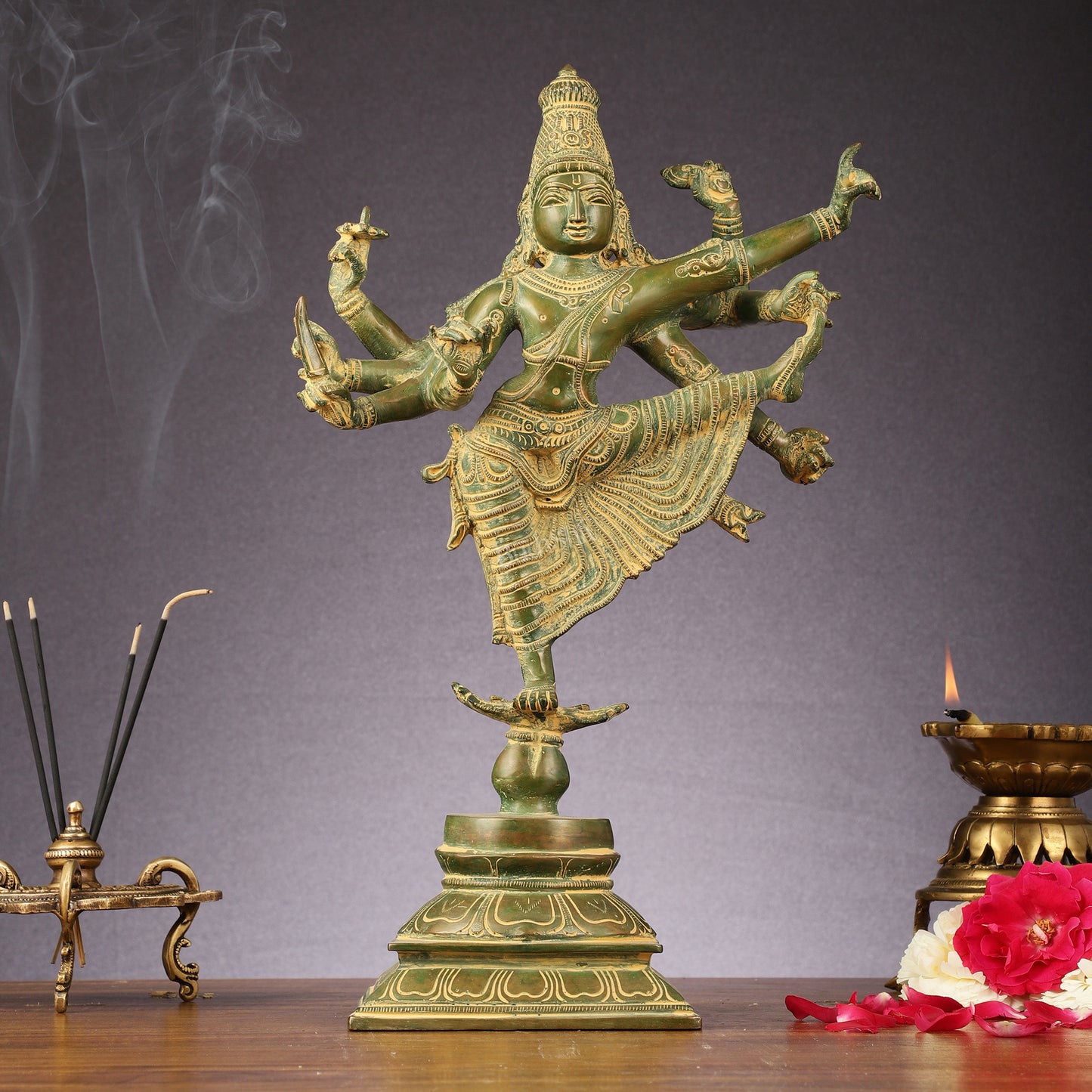 Pure Brass Dancing Vishnu avatar vamana 16 inch