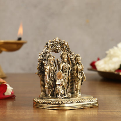 Pure Brass Small Ram Darbar Miniature Idol - 3 in Height