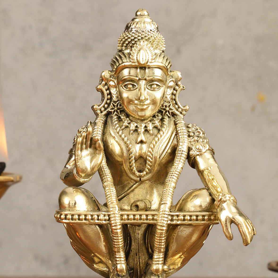 Pure Brass Superfine Ayyappa Swamy Idol - 6 in Height