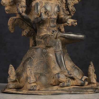 Antique Brass Dakshinamurthy Statue | 12" sand finish