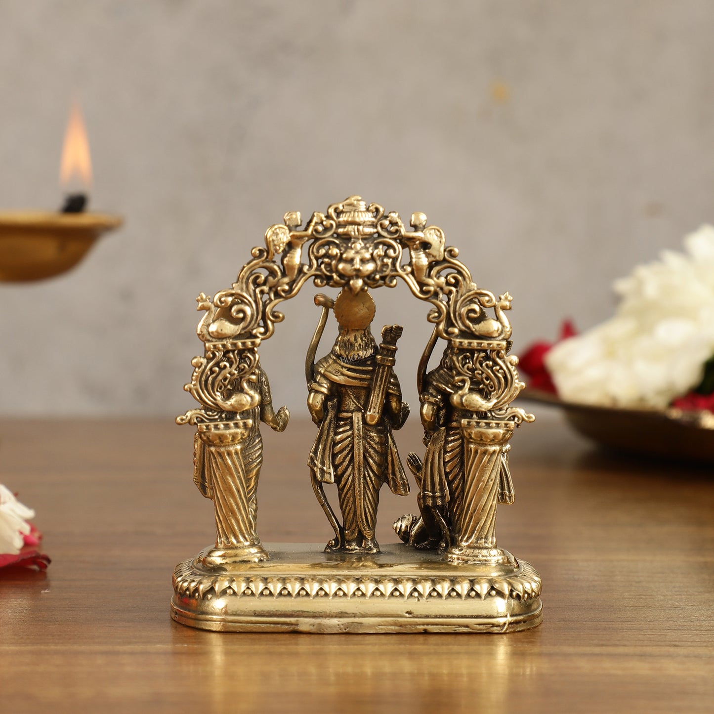 Pure Brass Small Ram Darbar Miniature Idol - 3 in Height