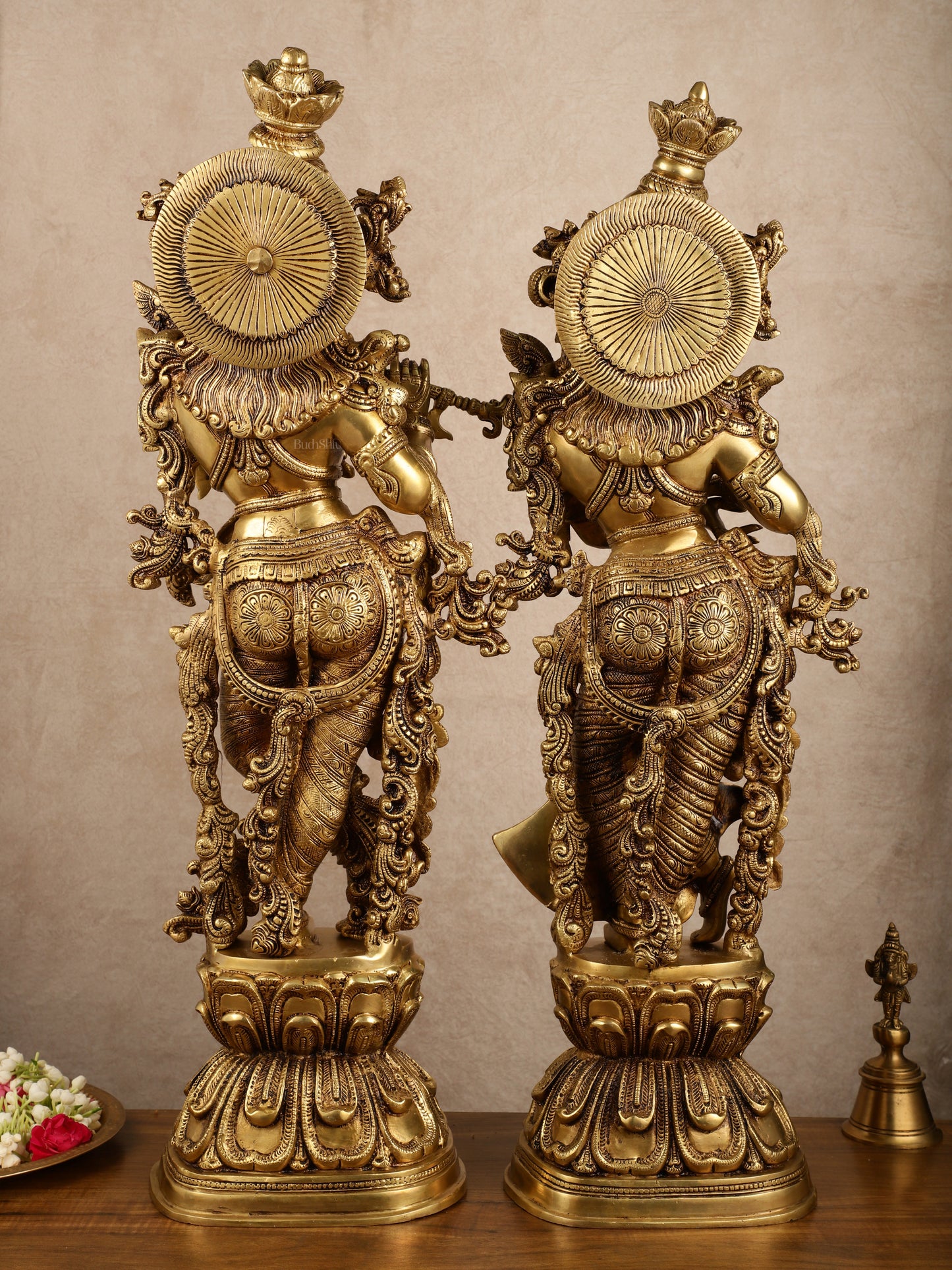 Pure Brass Superfine Radha Krishna Statue | 30" pair