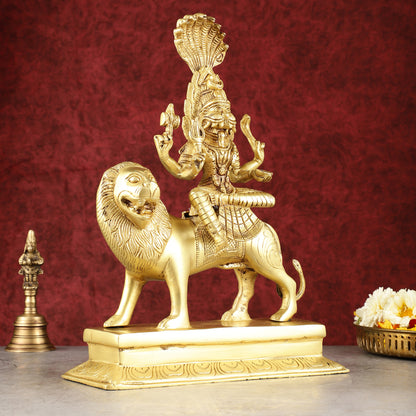 Pure Brass Superfine Goddess Pratyangira Devi Statue - 14"