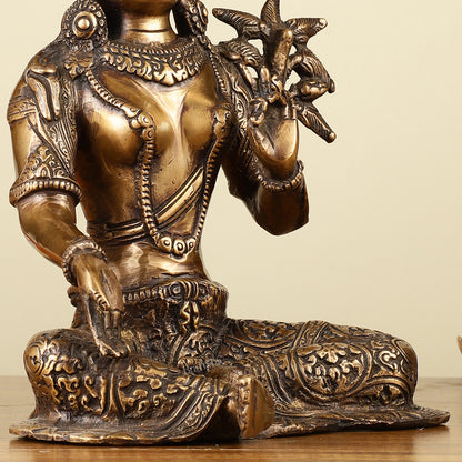 Pure Brass Green Tara Devi Idol 10.5"