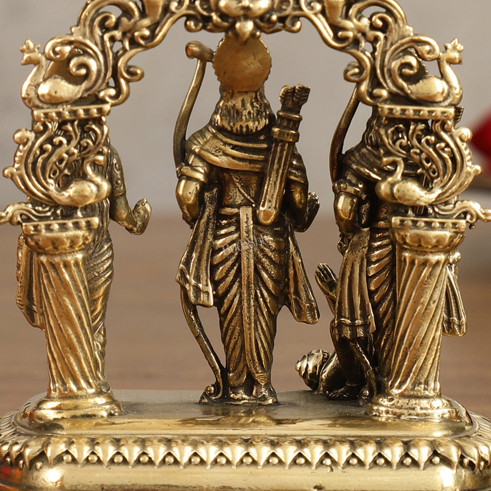 Pure Brass Small Ram Darbar Miniature Idol - 3 in Height