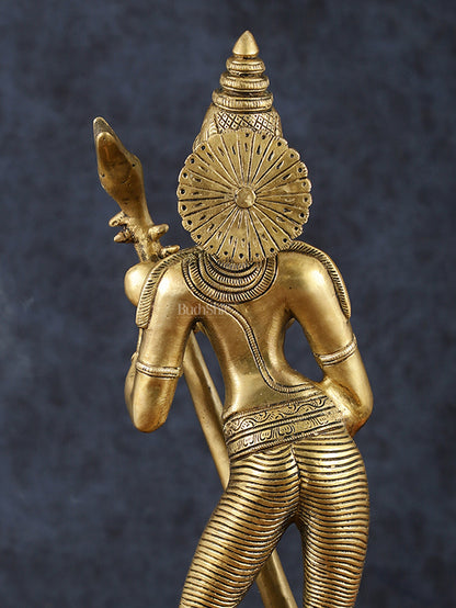 Brass Superfine Standing Goddess Saraswati Idol – 18" Height, Unique Design