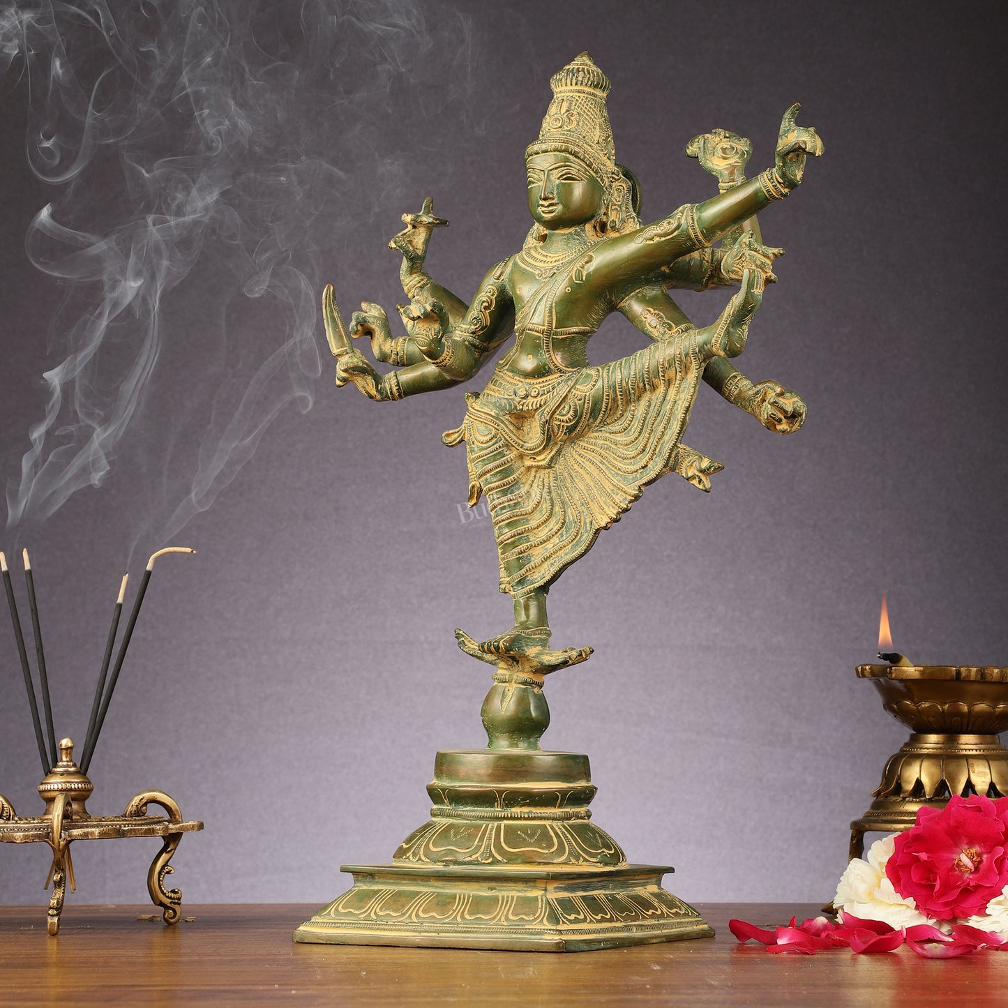 Pure Brass Dancing Vishnu avatar vamana 16 inch