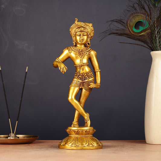 Pure Brass Vrishavahana Lord Shiva Statue 11"