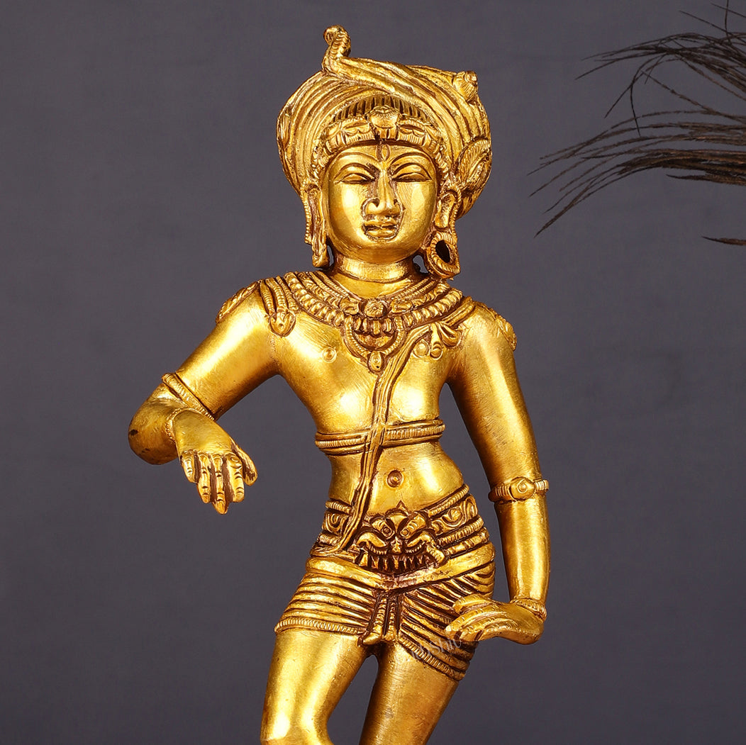 Pure Brass Vrishavahana Lord Shiva Statue 11"